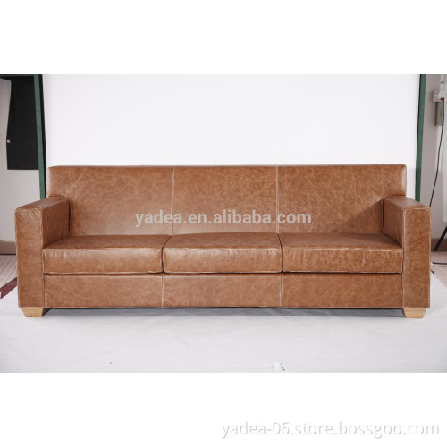 Contemporary furniture big size genuine leather 3 seater sofa for living room
